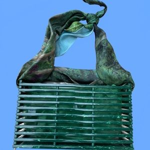Montunas Vanda Acetate Bag with Jade Scarf